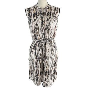 Cynthia Rowley Linen Ikat Sheath Dress Size 8 Brown
